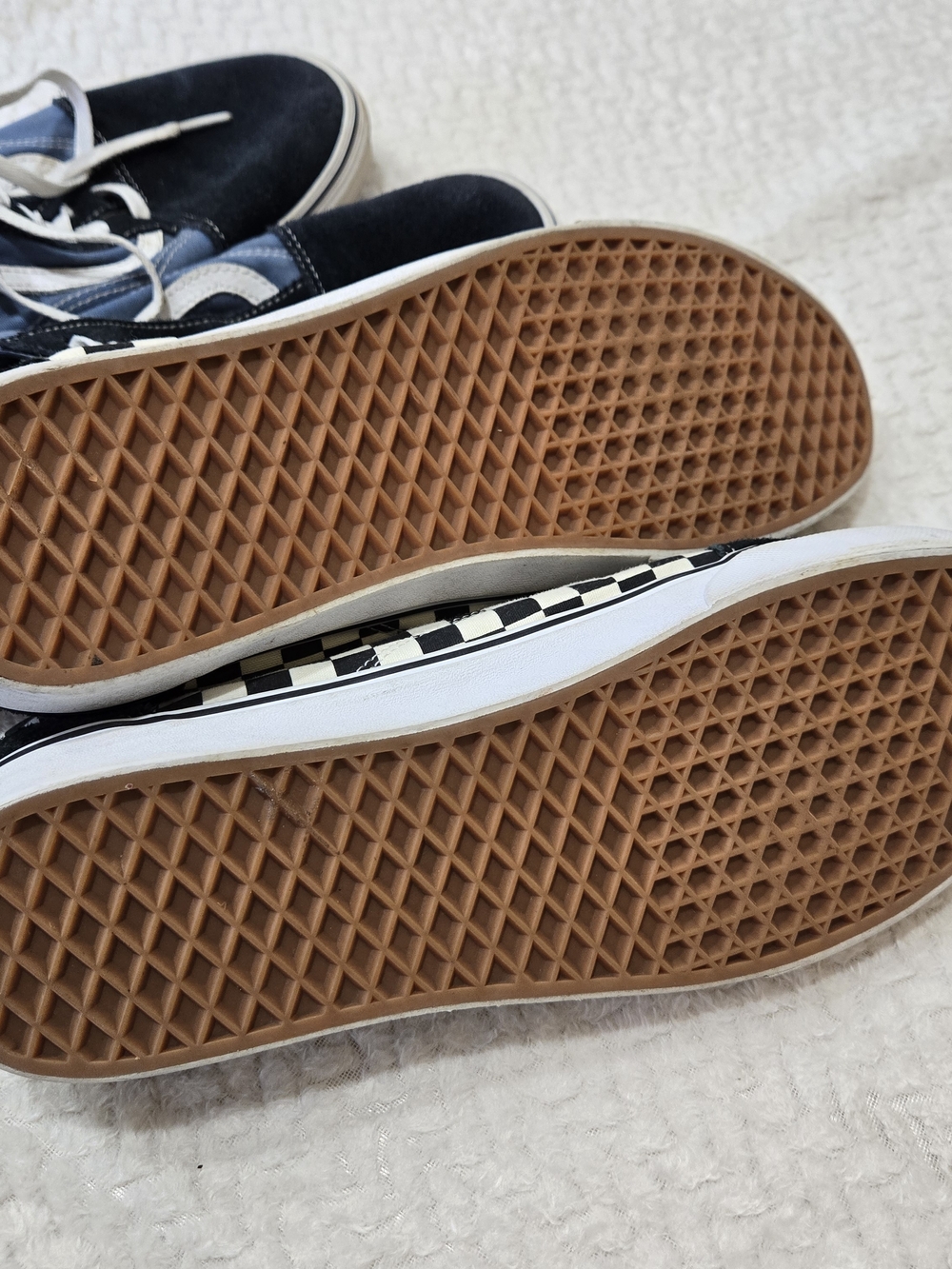 Vans OLD SKOOL Navy & Checkered W/ Black Suede Mens Size 14 Bundle 2 Pairs - Picture 11 of 11